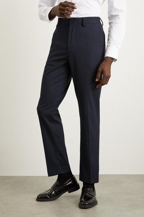 Burton Slim Fit Navy Fine Stripe Trousers 4