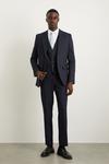 Burton Slim Fit Navy Fine Stripe Suit Jacket thumbnail 1