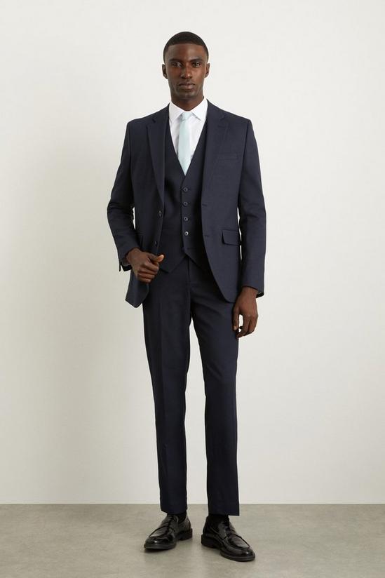 Burton Slim Fit Navy Fine Stripe Suit Jacket 1