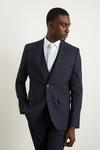 Burton Slim Fit Navy Fine Stripe Suit Jacket thumbnail 2
