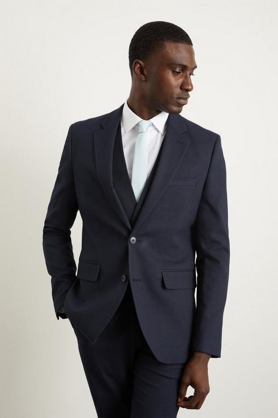 Burton Slim Fit Navy Fine Stripe Suit Jacket 2