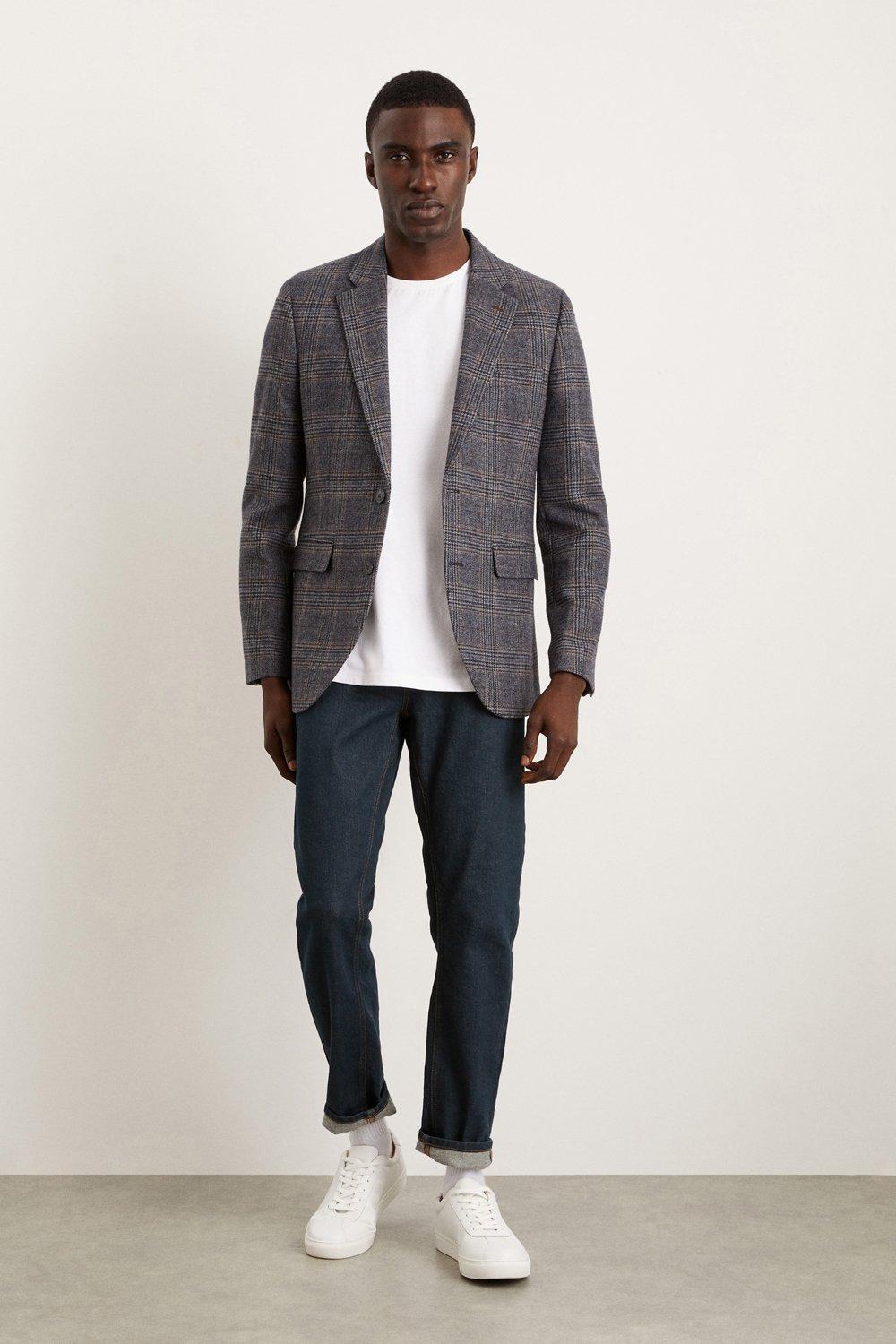 Grey checks blazer sale