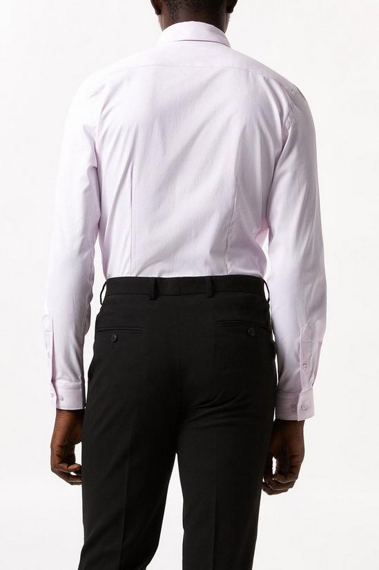 Burton Pink Slim Fit Long Sleeve Point Collar Twill Shirt 3