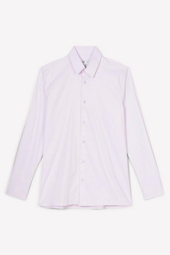 Burton Pink Slim Fit Long Sleeve Point Collar Twill Shirt 5