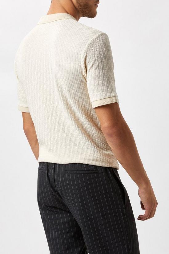 Burton Ecru Textured Polo Shirt 3