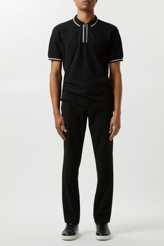Burton Black Contrast Tipped Polo Shirt 2