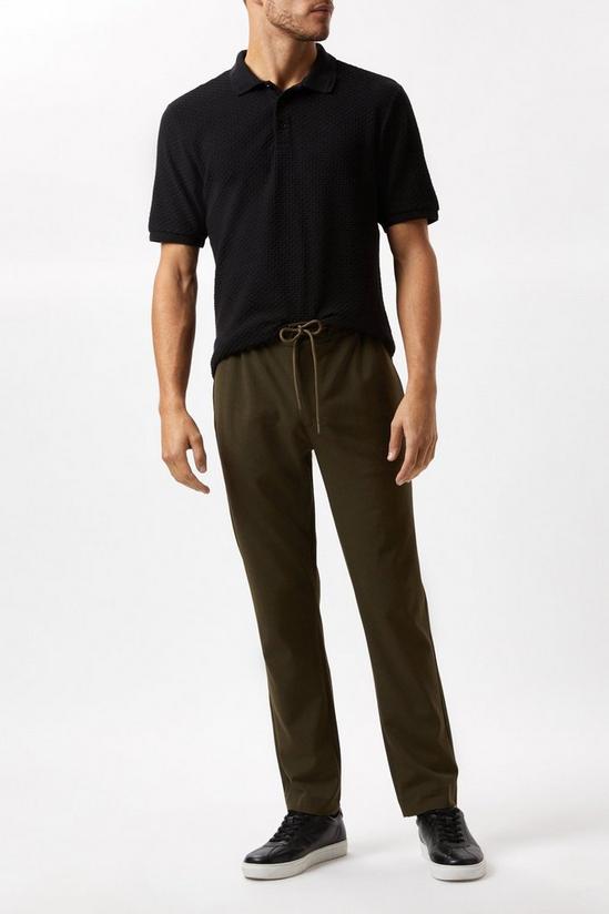 Burton Black Textured Short Sleeve Button Polo Shirt 2
