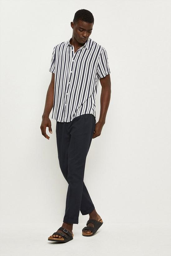 Burton Regular Fit White Stripe Short Sleeve Shirt 2