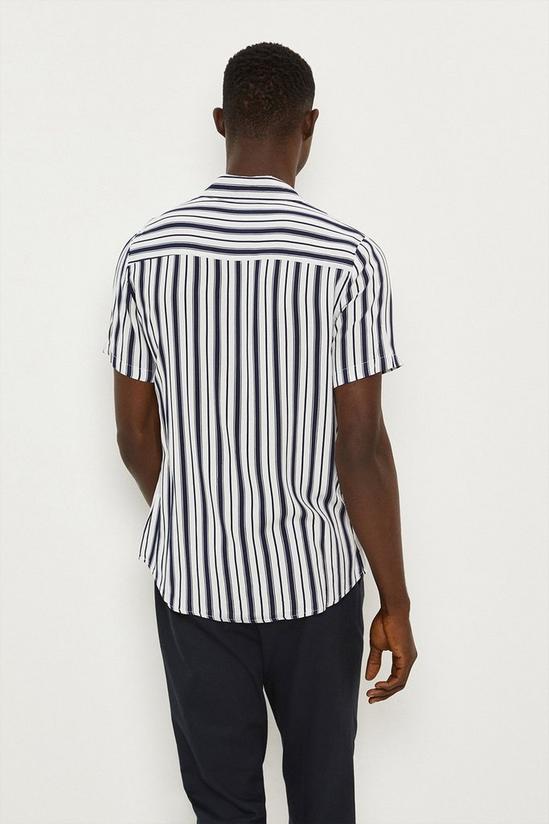 Burton Regular Fit White Stripe Short Sleeve Shirt 3