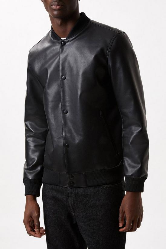 Burton Leather Look Bomber Jacket 1