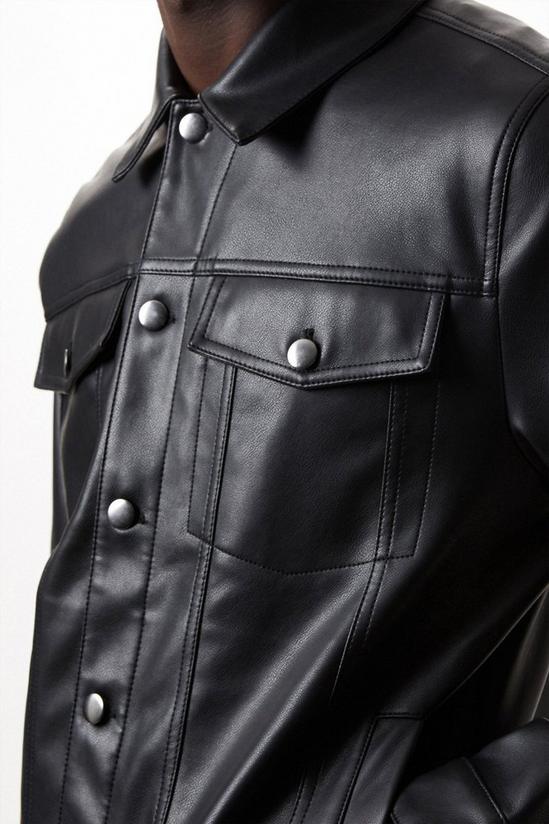 Burton Leather Look Trucker Jacket 4
