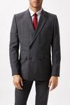 Burton Slim Double Breasted Wool Grey Dogtooth Suit Jacket thumbnail 1