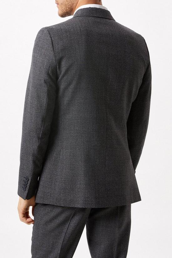 Burton Slim Double Breasted Wool Grey Dogtooth Suit Jacket 3