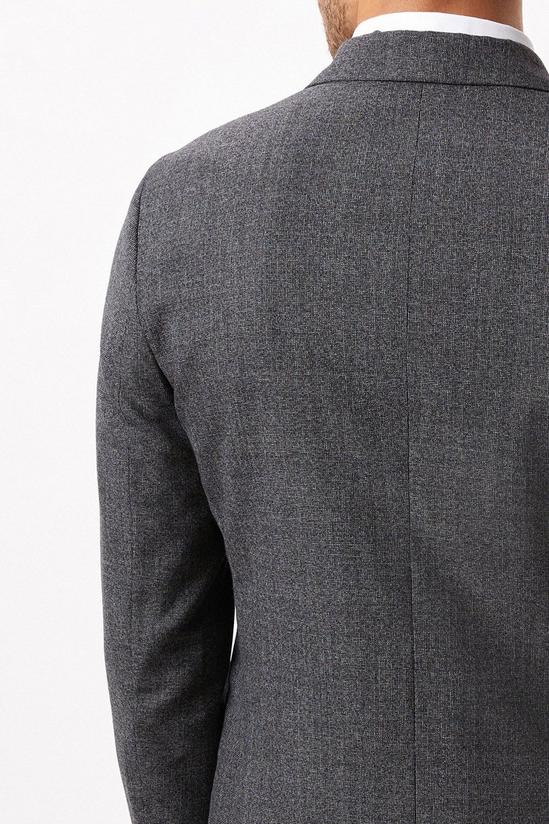Burton Slim Double Breasted Wool Grey Dogtooth Suit Jacket 6