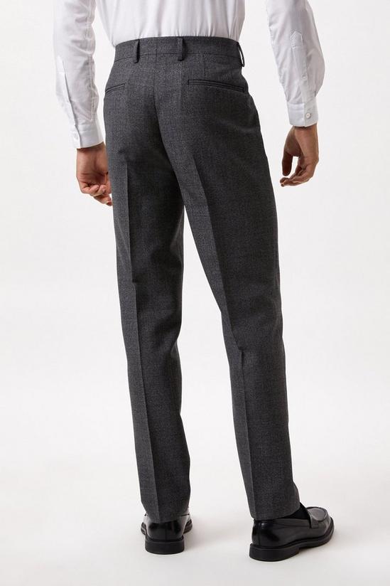 Burton Slim Grey Wool Dogtooth Suit Trousers 3