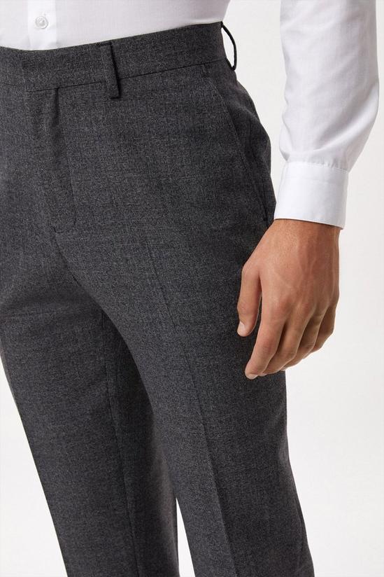 Burton Slim Grey Wool Dogtooth Suit Trousers 4