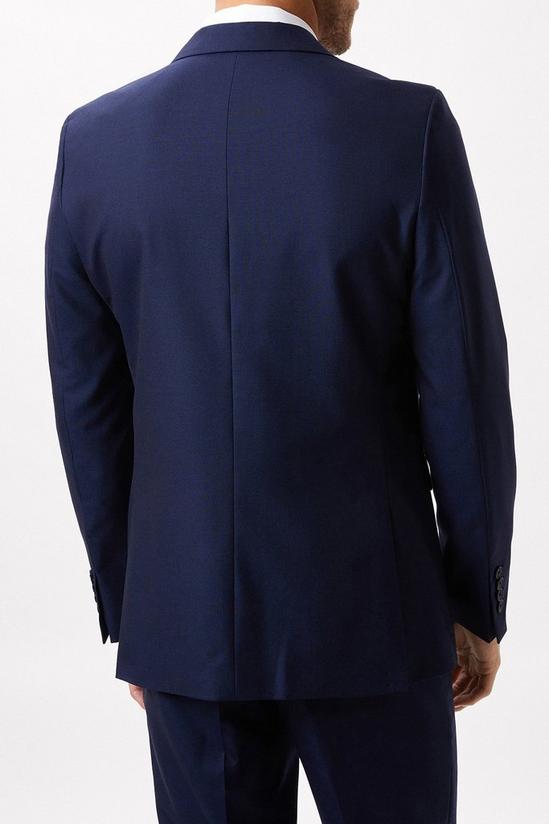 Burton Slim Fit Plain Blue Wool Suit Jacket 3