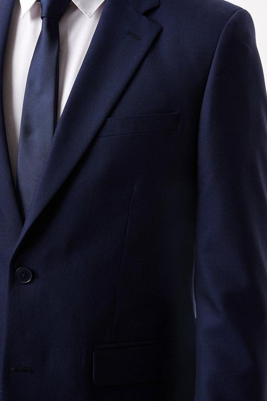 Burton Slim Fit Plain Blue Wool Suit Jacket 4