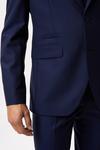 Burton Slim Fit Plain Blue Wool Suit Jacket thumbnail 6