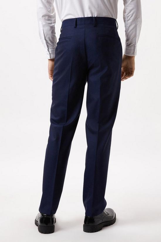 Burton Slim Fit Plain Blue Wool Suit Trousers 3