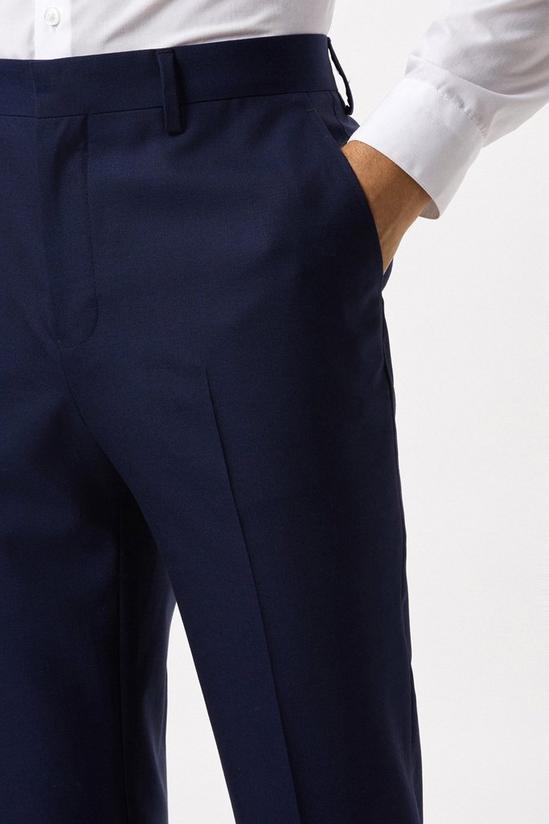 Burton Slim Fit Plain Blue Wool Suit Trousers 4