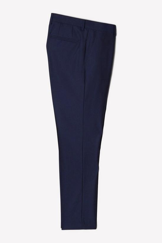 Burton Slim Fit Plain Blue Wool Suit Trousers 5