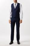 Burton Slim Fit Plain Blue Wool Suit Waistcoat thumbnail 1