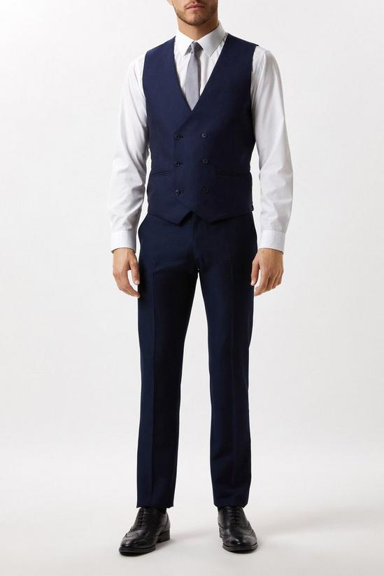 Burton Slim Fit Plain Blue Wool Suit Waistcoat 1