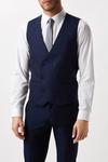 Burton Slim Fit Plain Blue Wool Suit Waistcoat thumbnail 2