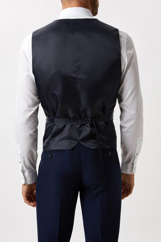 Burton Slim Fit Plain Blue Wool Suit Waistcoat 3