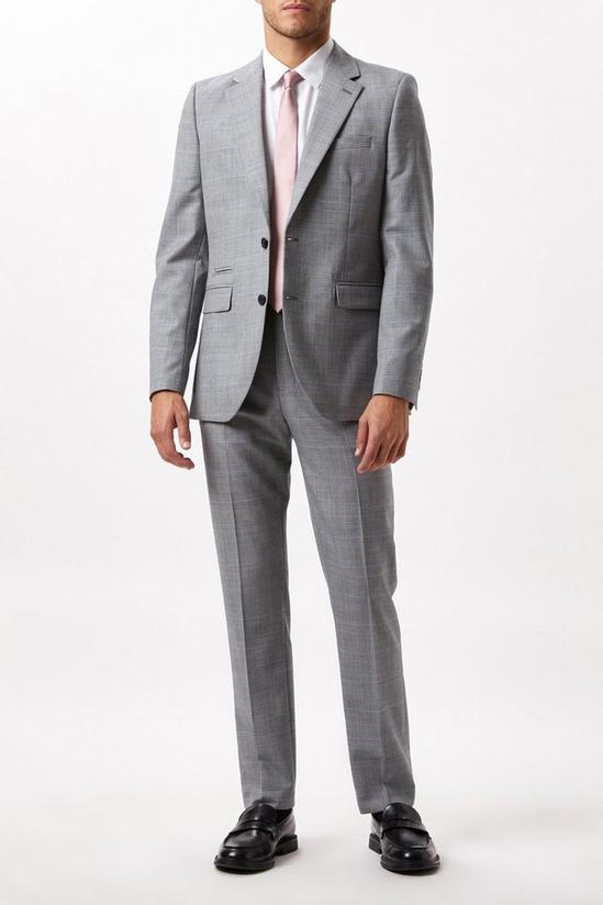 Burton Slim Fit Grey Check British Wool Suit Jacket 1