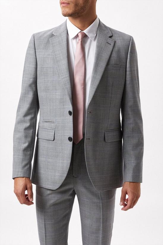 Burton Slim Fit Grey Check British Wool Suit Jacket 2