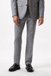 Burton Slim Fit Grey Check British Wool Suit Trousers thumbnail 1