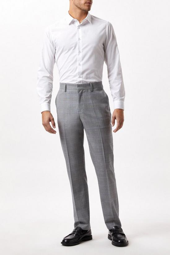 Burton Slim Fit Grey Check British Wool Suit Trousers 2