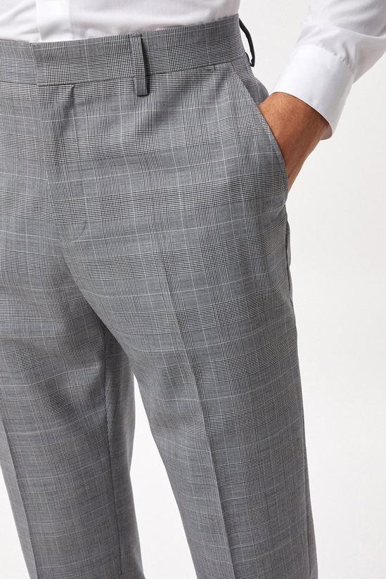 Burton Slim Fit Grey Check British Wool Suit Trousers 4