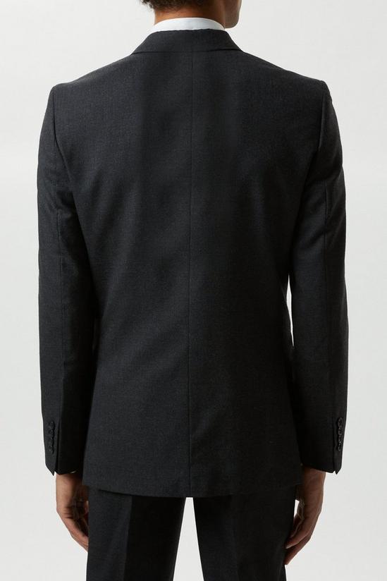 Burton Slim Fit Plain Charcoal Wool Suit Jacket 3