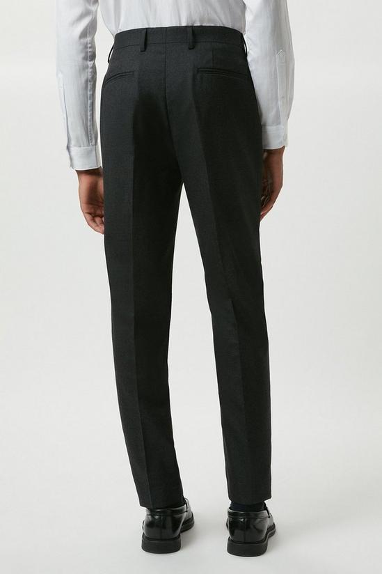 Burton Slim Fit Plain Charcoal Wool Suit Trousers 3