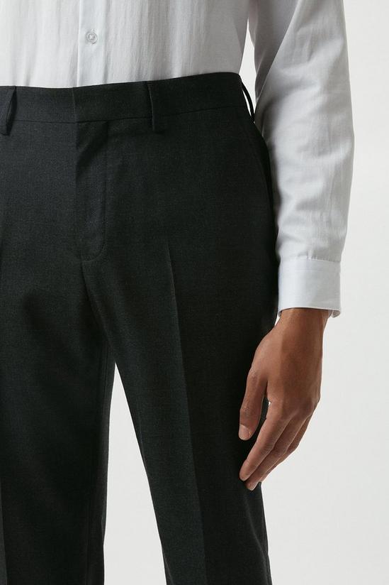 Burton Slim Fit Plain Charcoal Wool Suit Trousers 4