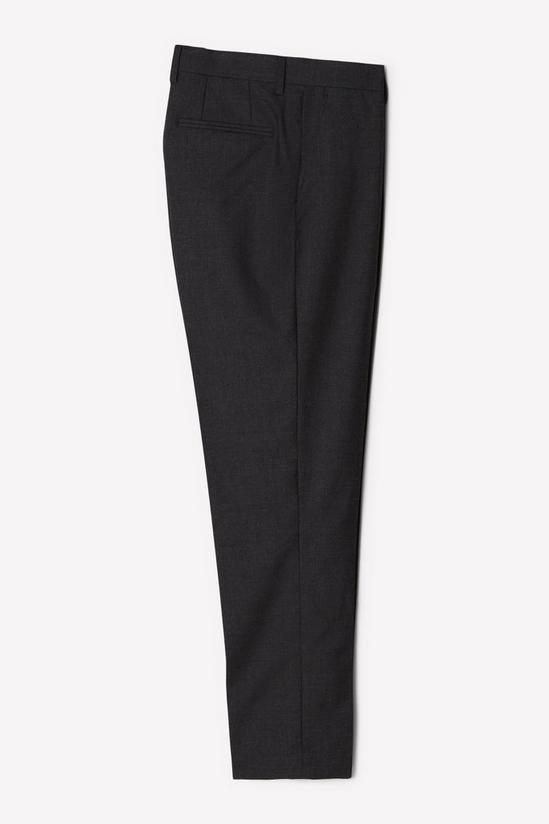 Burton Slim Fit Plain Charcoal Wool Suit Trousers 5