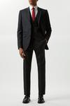 Burton Slim Fit Plain Charcoal Wool Suit Waistcoat thumbnail 2
