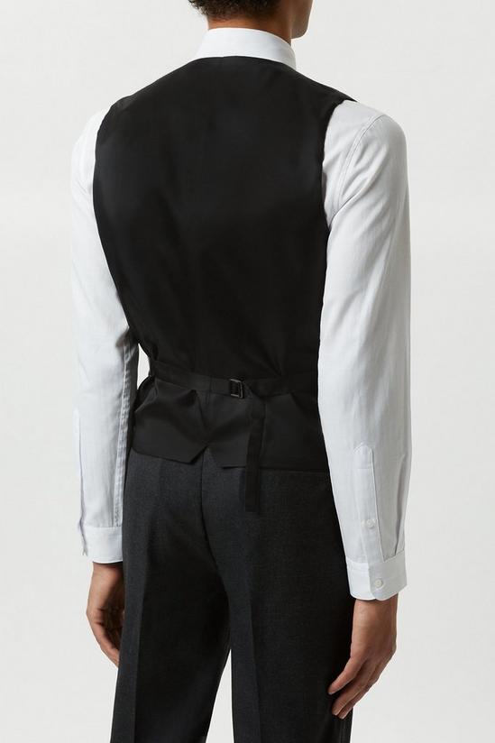 Burton Slim Fit Plain Charcoal Wool Suit Waistcoat 3