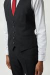 Burton Slim Fit Plain Charcoal Wool Suit Waistcoat thumbnail 4