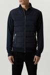 Burton Navy Funnel Neck Quilted Hybrid Jacket thumbnail 1