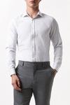 Burton White Long Sleeve Fine Striped Point Collar Shirt thumbnail 1