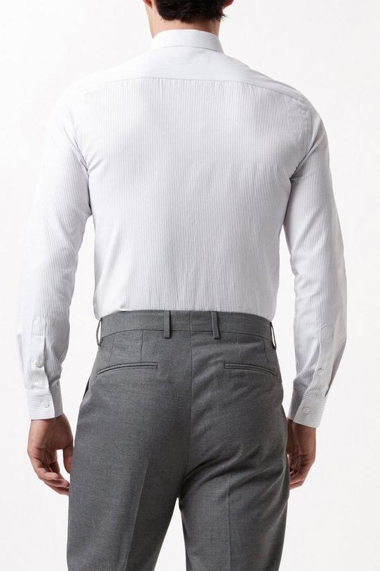 Burton White Long Sleeve Fine Striped Point Collar Shirt 3