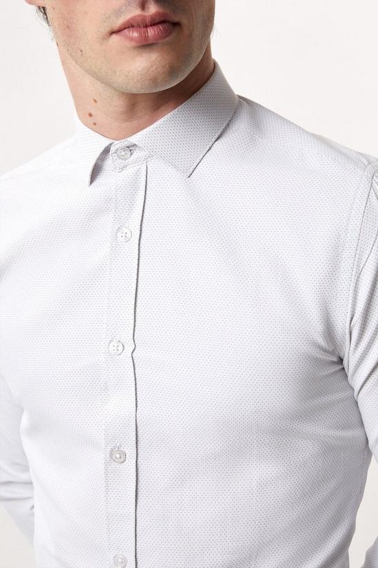 Burton White Slim Fit Long Sleeve Spot Shirt 4