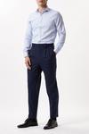 Burton Blue Tailored Fit Long Sleeve Textured Striped Cutaway Collar Shirt thumbnail 2