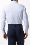 Burton Blue Tailored Fit Long Sleeve Textured Striped Cutaway Collar Shirt thumbnail 3