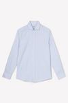 Burton Blue Tailored Fit Long Sleeve Textured Striped Cutaway Collar Shirt thumbnail 5