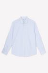 Burton Blue Slim Fit Long Sleeve Textured Striped Collar Shirt thumbnail 5
